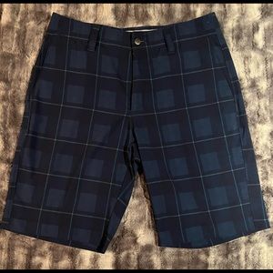 Callaway blue/green plaid flat front mens shorts sz 30W